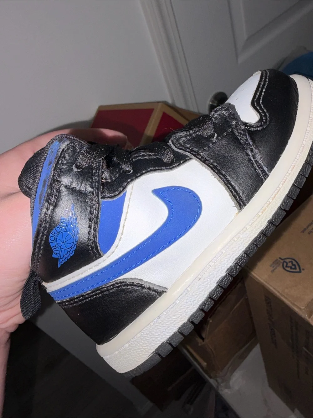Jordan Kids High-Top Sneakers Black White Blue